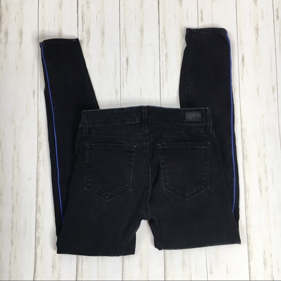 Paige Black Skinny Jeans with Blue Piping - Picture 7 of 8